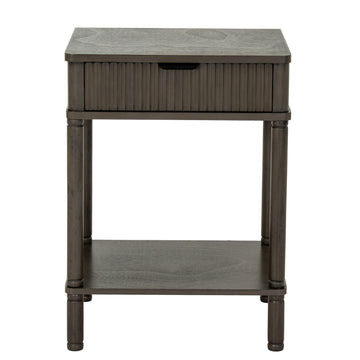 Reed 1 Drawer Side Table – Natural Wood Finish