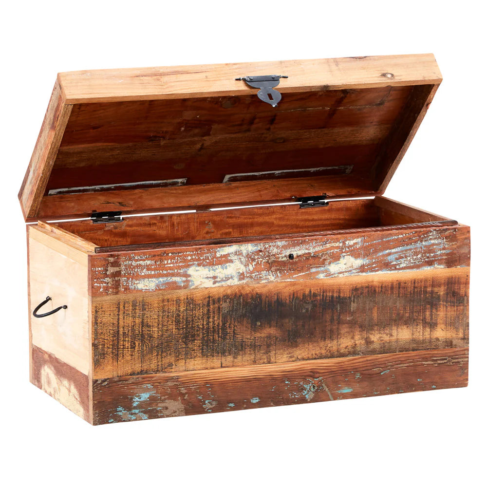 Coastal Trunk Box – Solid Wood Storage Chest0