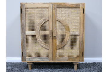 Rattan Storage Cabinet – Natural Wood & Woven Rattan Storage Unit